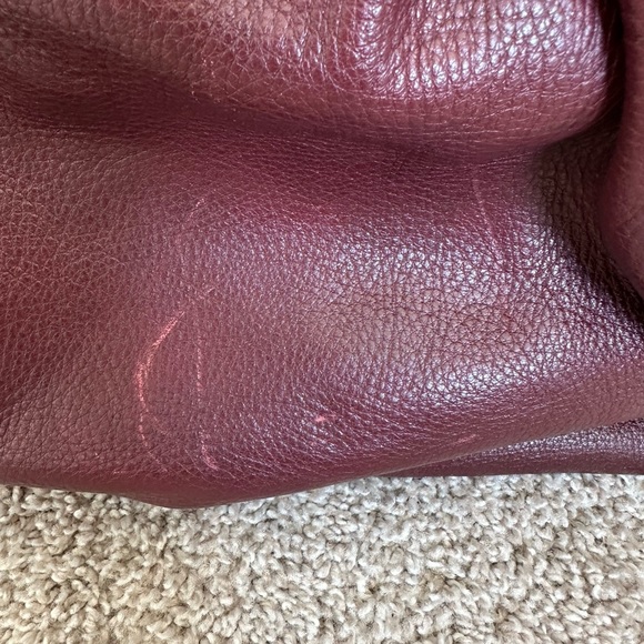 Marc By Marc Jacobs Maroon Leather Bowling Bag with Gold Hardware - Picture 6 of 10